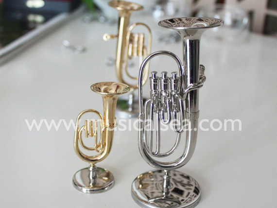 Miniature Golden Tuba Musical Instrument